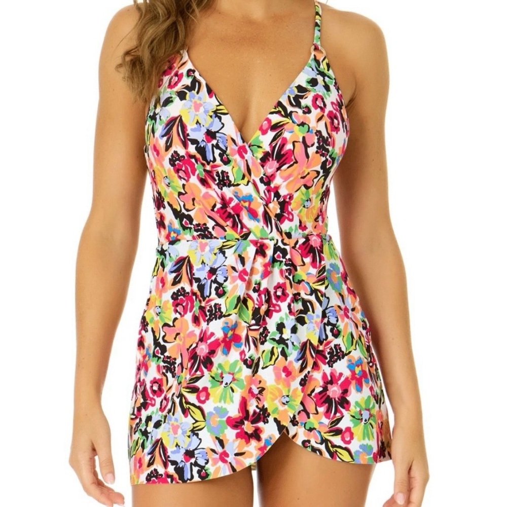 NWT Anne Cole Swim Dress Floral Size 6
